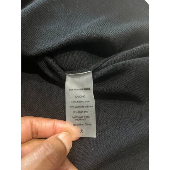 NWT T Alexander Wang Wool Black Long Sleeve Asymmetrical Sweater W/ Cut Out Sz M - Picture 5 of 5